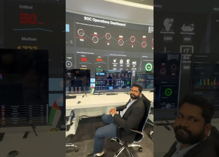 Cyber Security operations dashboard at Dubai Export city COP28 #Dubai #cybersecurity  #technology