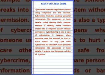 Essay on Cyber Crime In english | 10 lines on cyber crime essay