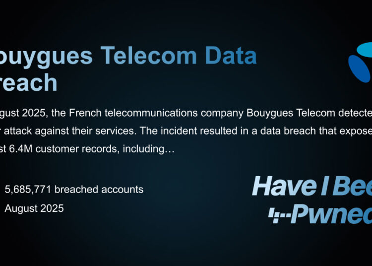 Bouygues Telecom – 5,685,771 breached accounts