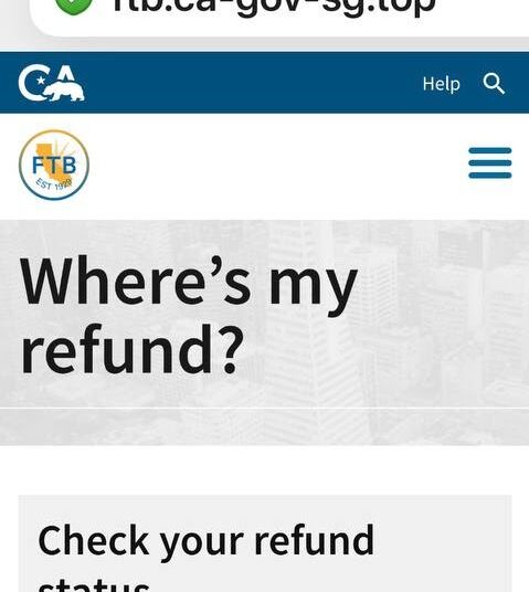 California Tax Refund Mobile Phish
