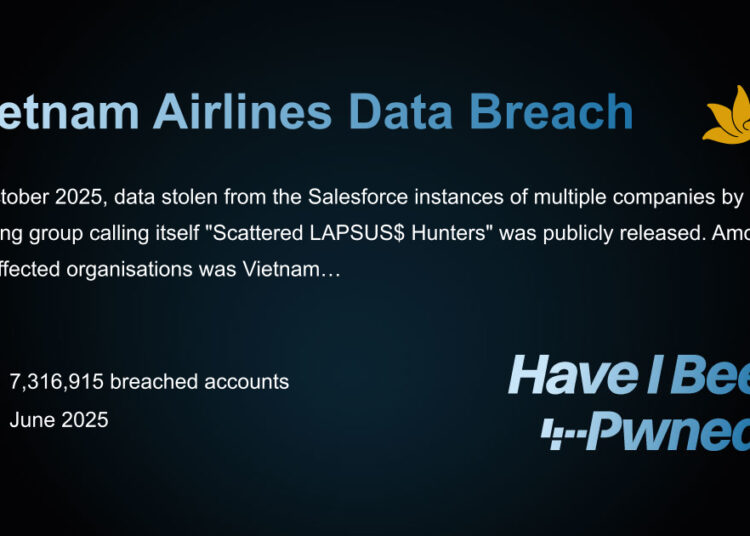 Vietnam Airlines – 7,316,915 breached accounts