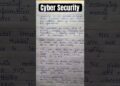 Cyber security | 10 lines on Cyber Security #cybersecurity #speechoncybersecurity #handwritingskills