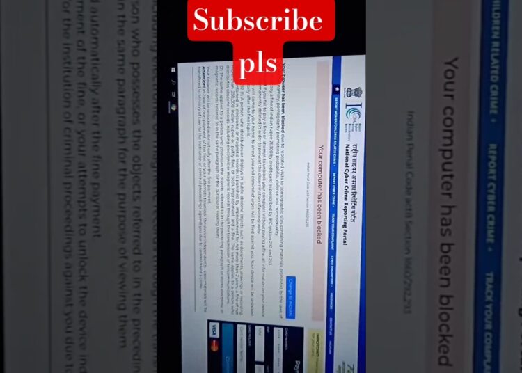 How to unblock your computer #national cyber crime of india #scam /#shorts /V-2