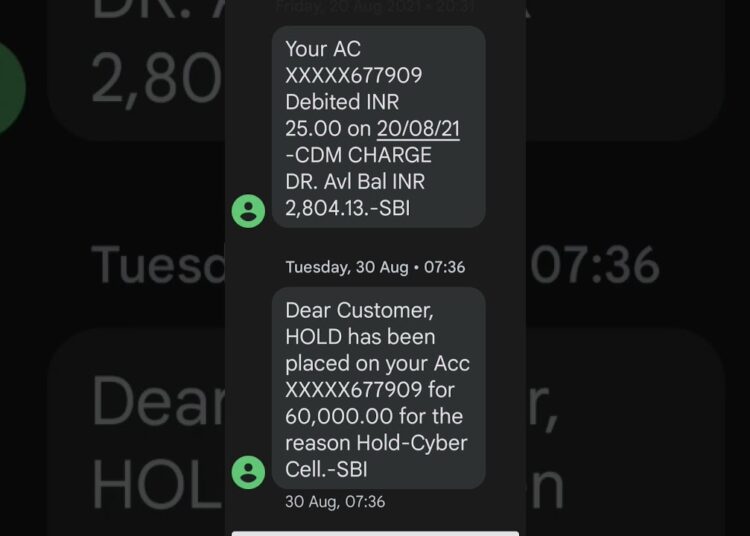 #CYBER CRIME HOLD BANK ACCOUNT