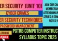 Cyber Security (unit 10) Part 1 [PGTRB Computer Instructor syllabus topics 2025]