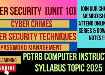 Cyber Security (unit 10) Part 1 [PGTRB Computer Instructor syllabus topics 2025]
