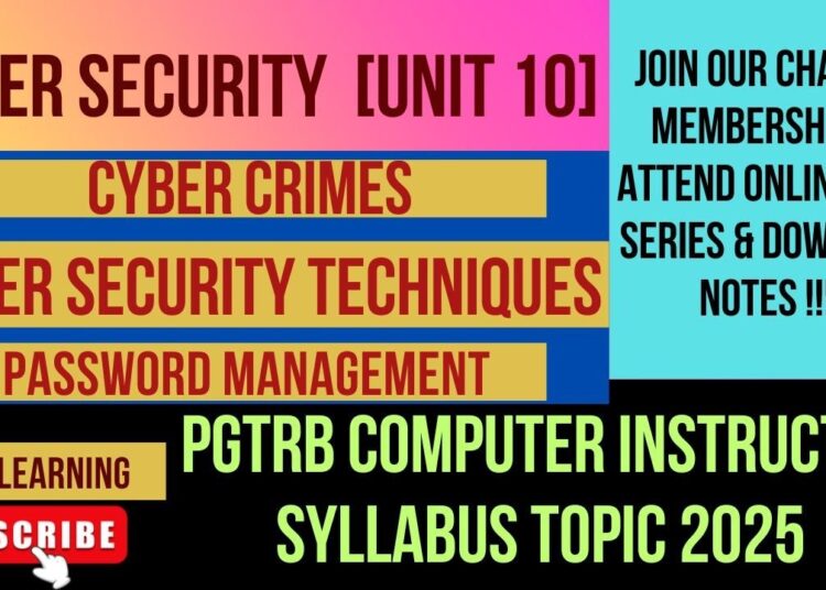 Cyber Security (unit 10) Part 1 [PGTRB Computer Instructor syllabus topics 2025]