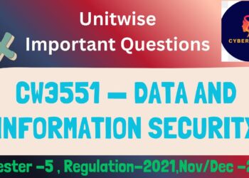 CW3551 – Data & Information Security | Unitwise Important Questions | Nov/Dec 2025 | AuR-2021