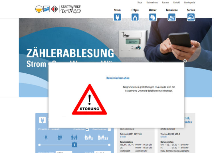 Stadtwerke Detmold von Hackerangriff betroffen